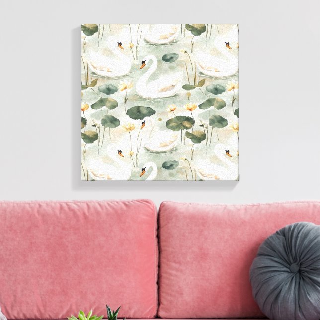Lienzo Cisnes elegantes (Insitu (Sala de estar))