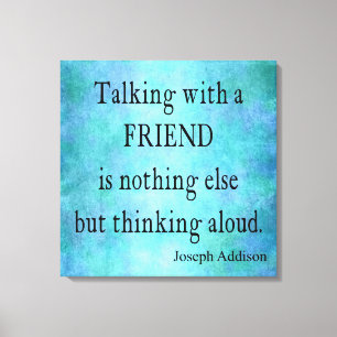 Lienzo Cita azul verde azulada de la amistad de Addison
