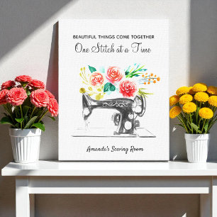 Lienzo Cita blanca negra para la máquina de coser