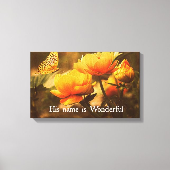Lienzo Cita cristiana inspiradora: Su nombre es (Anverso)