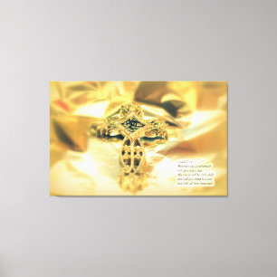 Lienzo Cita cruzada y bíblica - Cristianismo