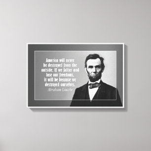 Lienzo Cita de Abraham Lincoln sobre América