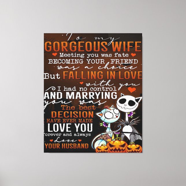 Lienzo Cita De Amor Para Esposa | Presencia De Moda Para  (Anverso)