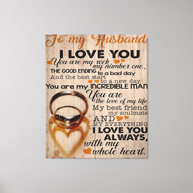 Lienzo Cita de amor para marido | Regalo Cuto Para Novio (Anverso)