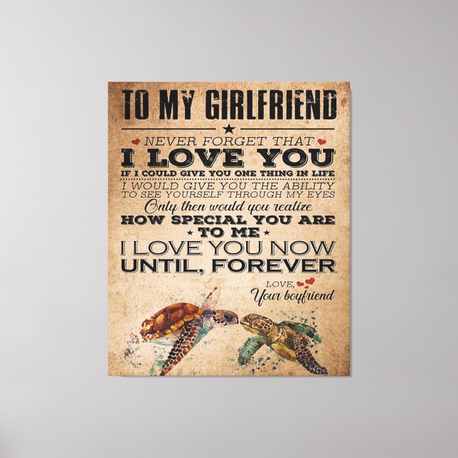 Lienzo Cita De Amor Para Novia | Bonito regalo de pareja (Anverso)