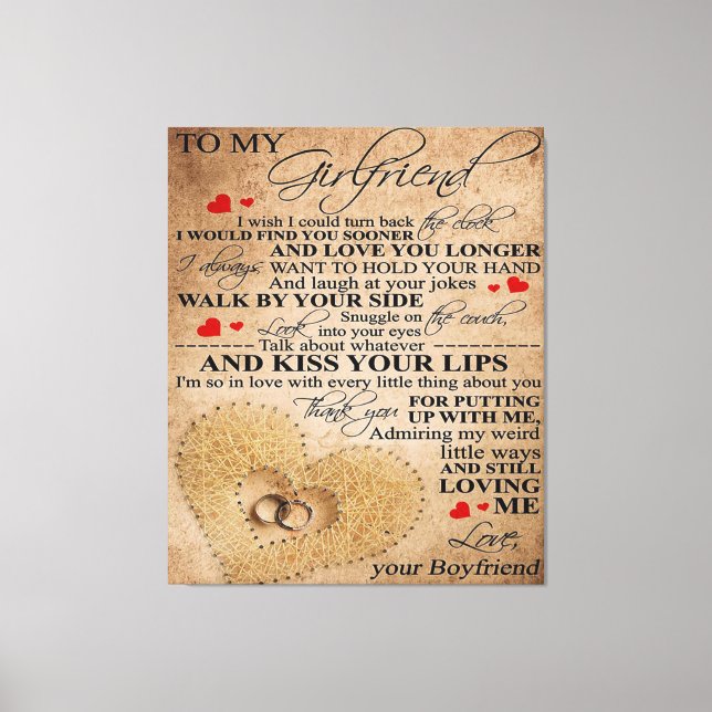 Lienzo Cita De Amor Para Novia | Presente de familia de c (Anverso)