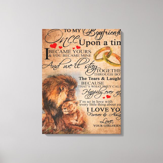 Lienzo Cita De Amor Para Novio, Regalo De Cumpleaños De N (Anverso)