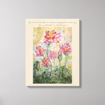 Cita de Buda Lotus Watercolor Canvas Wall Art