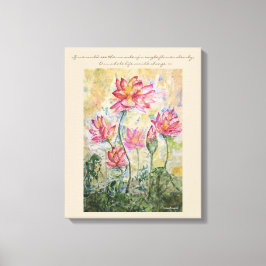 Lienzo Cita de Buda Lotus Watercolor Canvas Wall Art