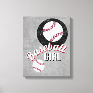 Lienzo cita de deportes de chicas de béisbol de gris angu