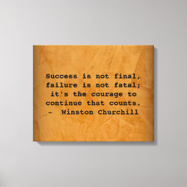 Lienzo Cita de éxito de Winston Churchill