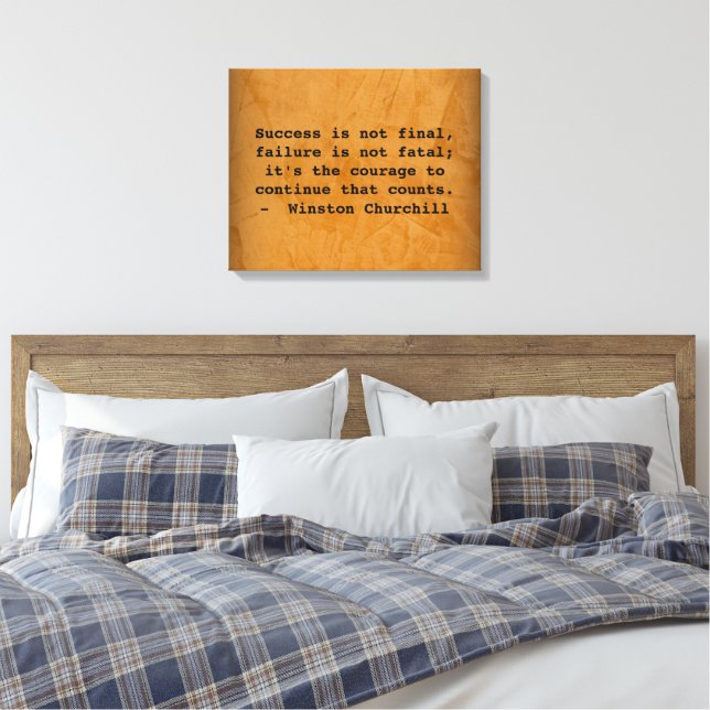 Lienzo Cita de éxito de Winston Churchill (Insitu(Dormitorio))