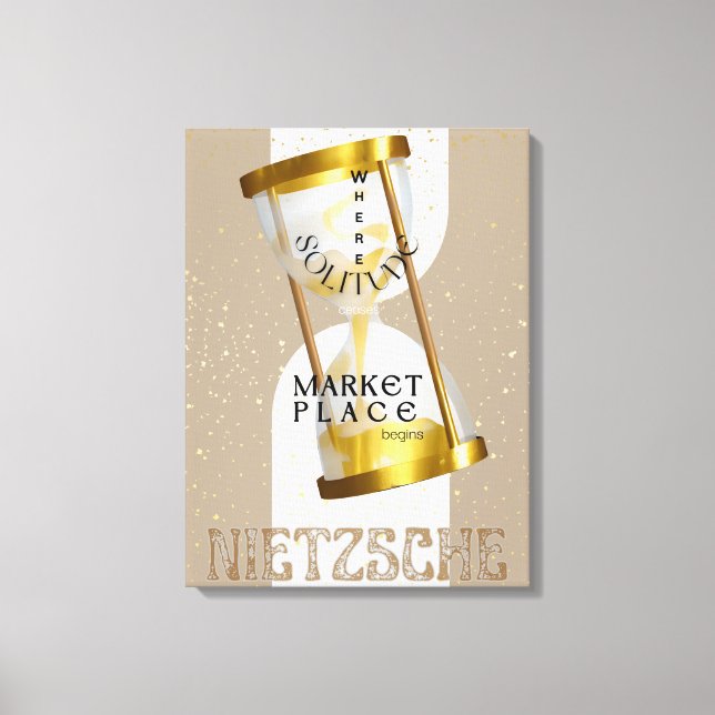 Lienzo Cita de Filosofía de estilo Art Nouveau de oro (Anverso)