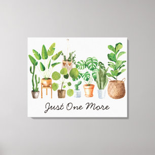 Lienzo Cita de jardinería de acuarela de plantas de inter