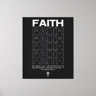 Lienzo Cita de la Biblia sobre Faith Matthew 21:22