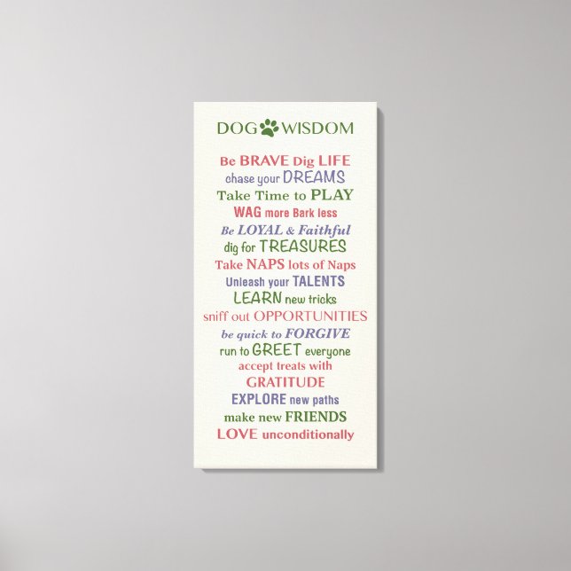 Lienzo Cita de la sabiduría del perro (Anverso)