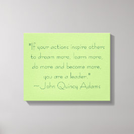 Lienzo Cita de liderazgo de John Quincy Adams