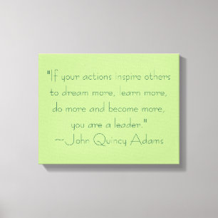 Lienzo Cita de liderazgo de John Quincy Adams