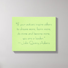 Lienzo Cita de liderazgo de John Quincy Adams