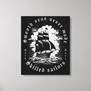 Lienzo Cita de Marinero Hábil Mar Liso Barco Antiguo