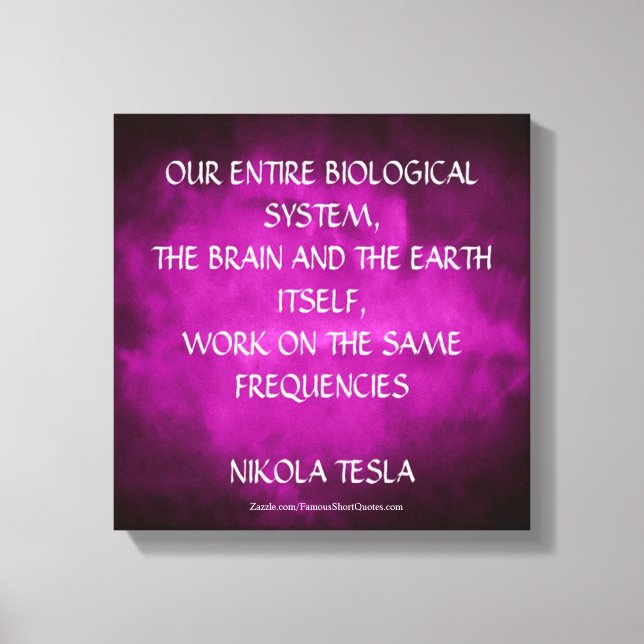 Lienzo Cita de Nikola Tesla - Misma Frecuencia (Anverso)