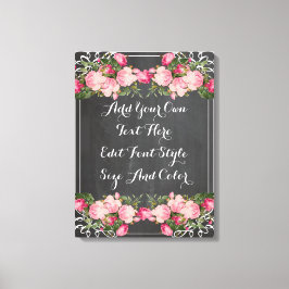 Lienzo Cita de pizarra floral personalizada