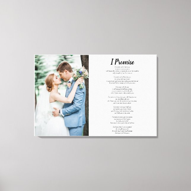 Lienzo Cita de poema personalizado con foto (Anverso)