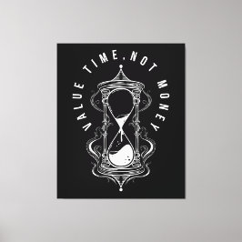 Lienzo Cita de reloj de arena de hora Valor no dinero