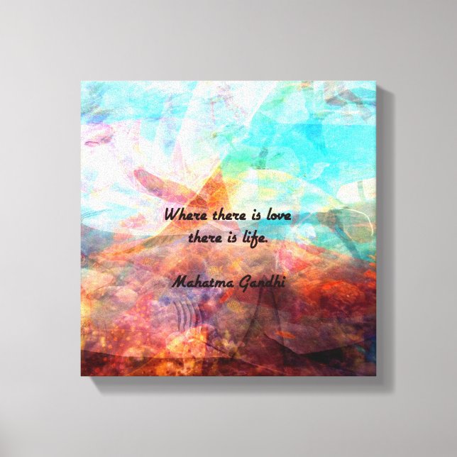 Lienzo Cita Inspiradora de Gandhi sobre amor, vida y espe (Anverso)