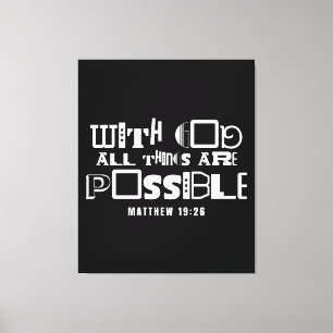 Lienzo Cita Inspiradora de la Biblia Con Dios Todas las C