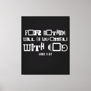 Lienzo Cita Inspiradora de la Biblia Nada es Imposible