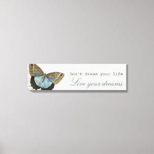Lienzo cita inspiradora positiva de mariposa de época