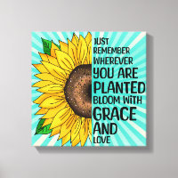 Cita inspiradora y girasol dibujado a mano