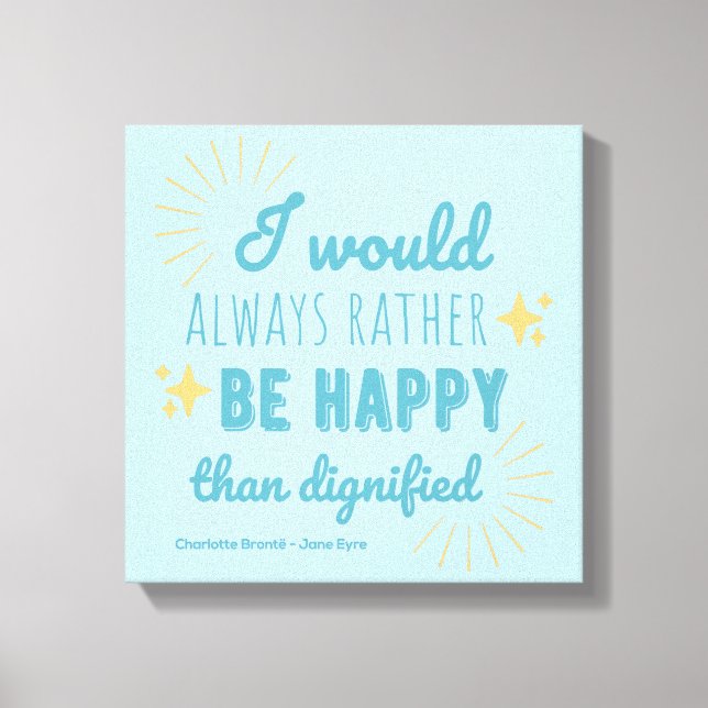 Lienzo Cita Jane Eyre I - Edición Azul (Anverso)