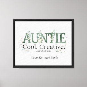 Lienzo Cita personalizada para la tía Cool Creativa Convi
