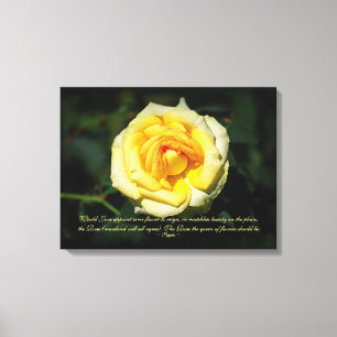Lienzo Cita Sappho Rosa Inglés Amarillo