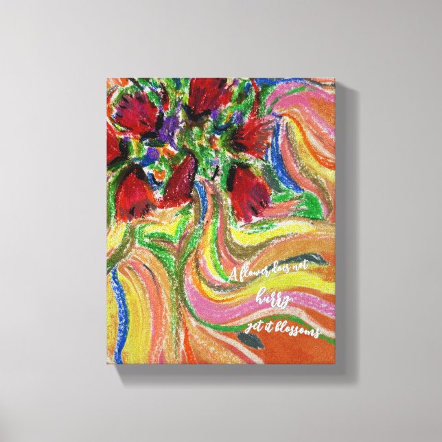 Lienzo Cita "una flor no se apresura, pero florece" (Anverso)