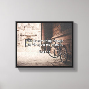 Lienzo Citas de dios: 4:13 de Phil -- "Dios da fuerza "