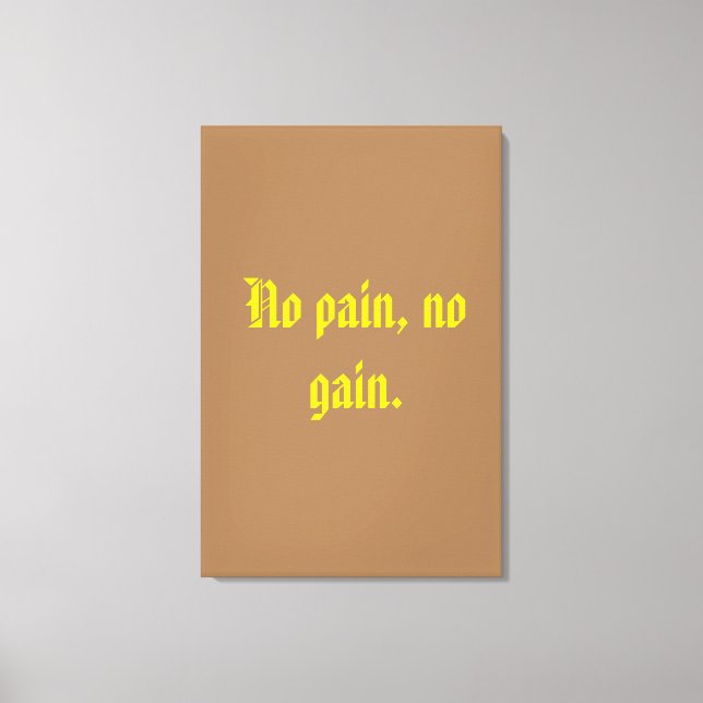 Lienzo Citas De Motivación De GIMNASIO Y Marrón Claro (Anverso)