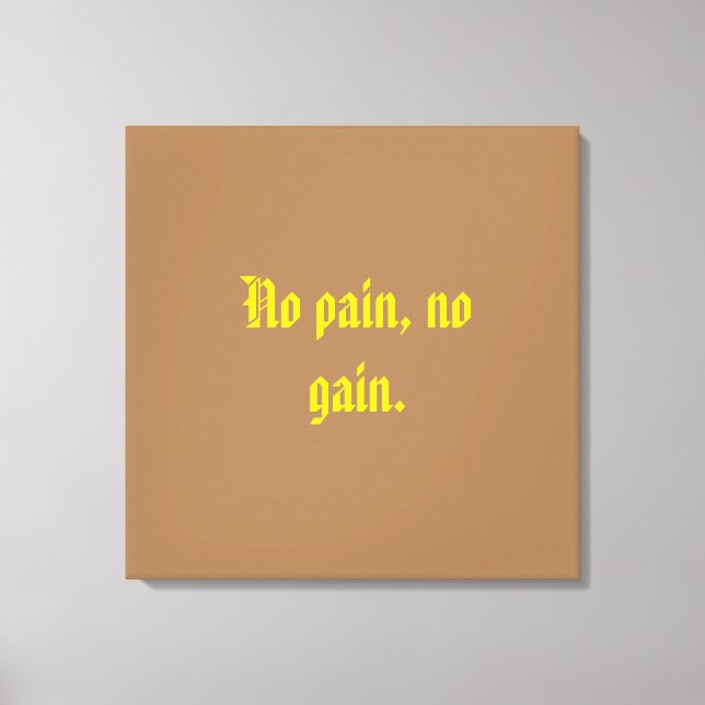 Lienzo Citas De Motivación De GIMNASIO Y Marrón Claro (Anverso)
