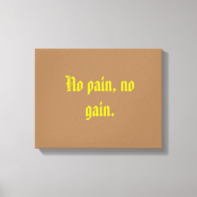 Lienzo Citas De Motivación De GIMNASIO Y Marrón Claro (Anverso)
