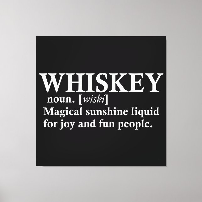Lienzo Citas divertidas de la definición de Whiskey (Anverso)