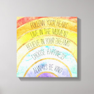 Lienzo Citas inspiradoras del arcoiris