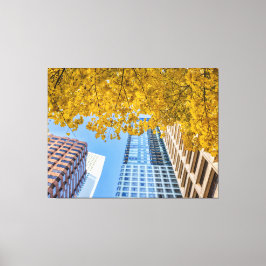 Lienzo Cityscape Skyline y Autumn Tree