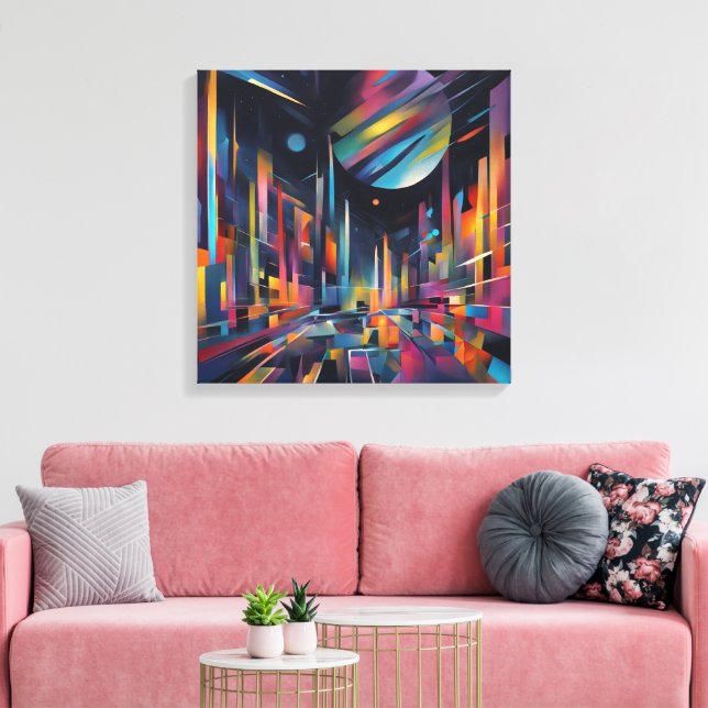 Lienzo Ciudad Abstracta (Insitu (Sala de estar))