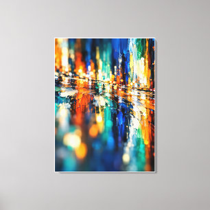 Lienzo Ciudad abstracta de noche