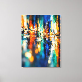Lienzo Ciudad abstracta de noche