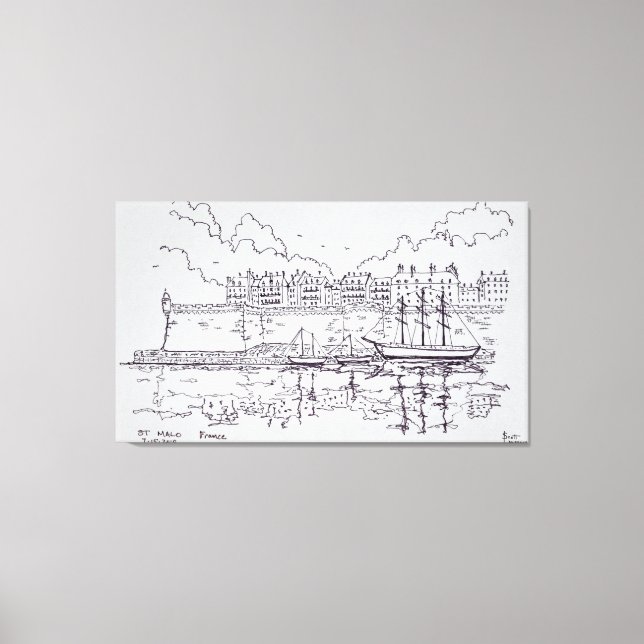 Lienzo Ciudad amurallada de Saint-Malo | Bretaña, Francia (Anverso)
