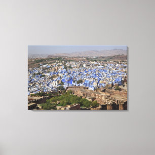 Lienzo Ciudad Azul vista desde el fuerte de Mehrangarh / 