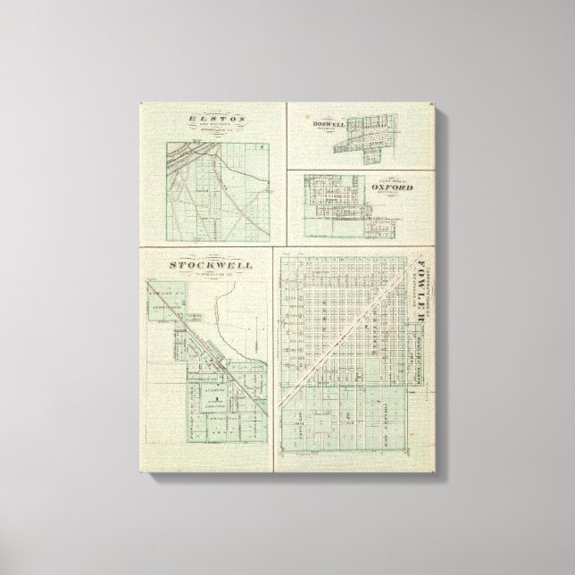 Lienzo Ciudad corporativa de Fowler, Benton Co (Anverso)